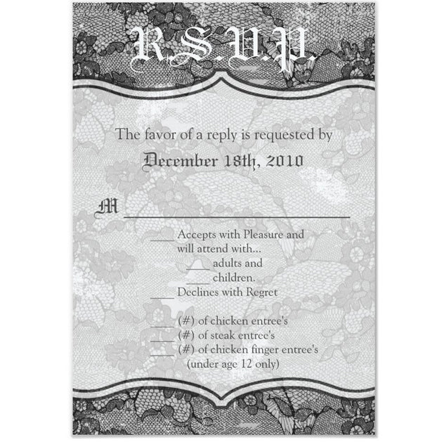 3.5x5 Vertical PRINTED Wedding R.S.V.P. Card - Elegant Snake Alligator Skin