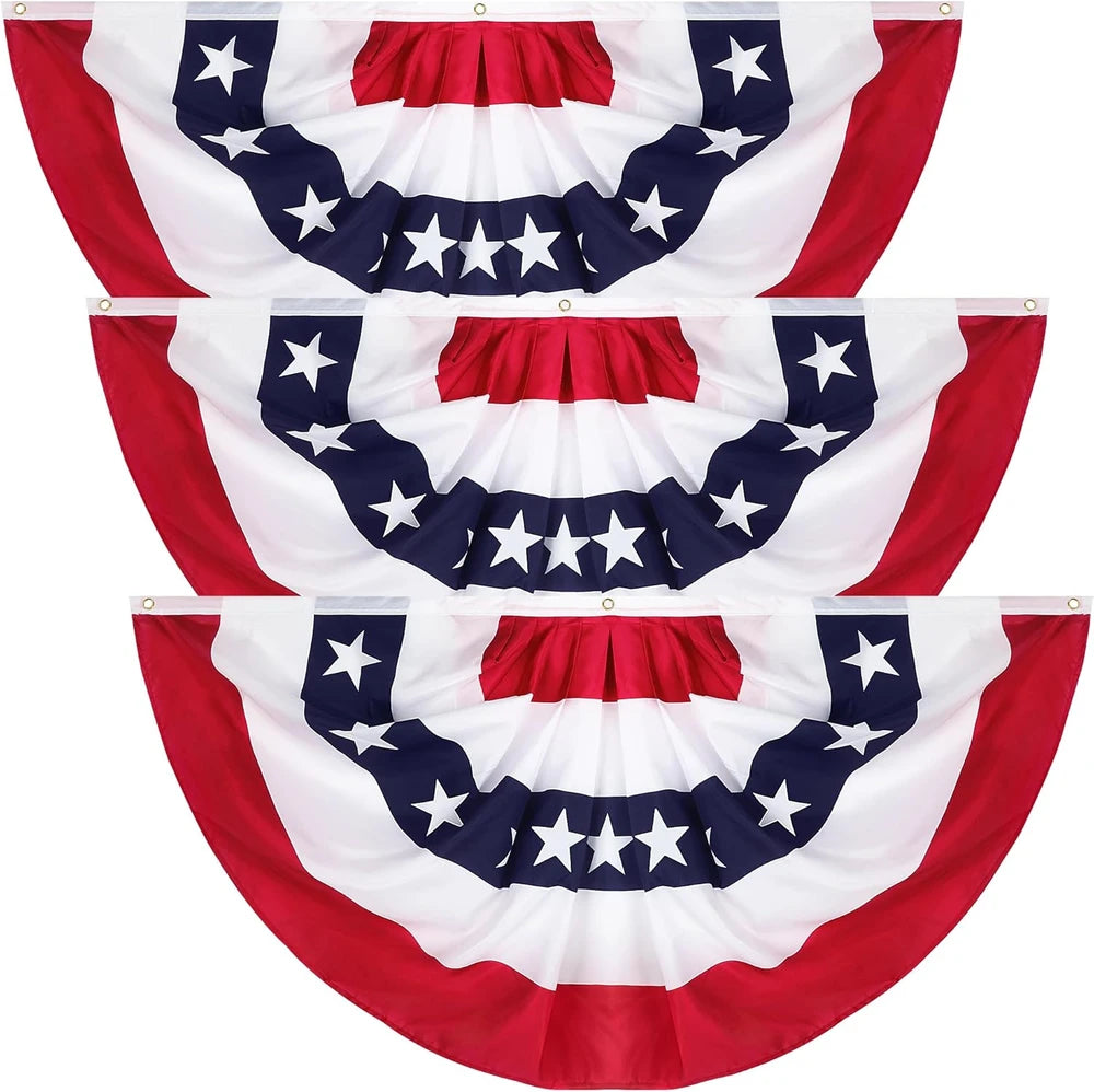 5PC Pleated Fan Flags