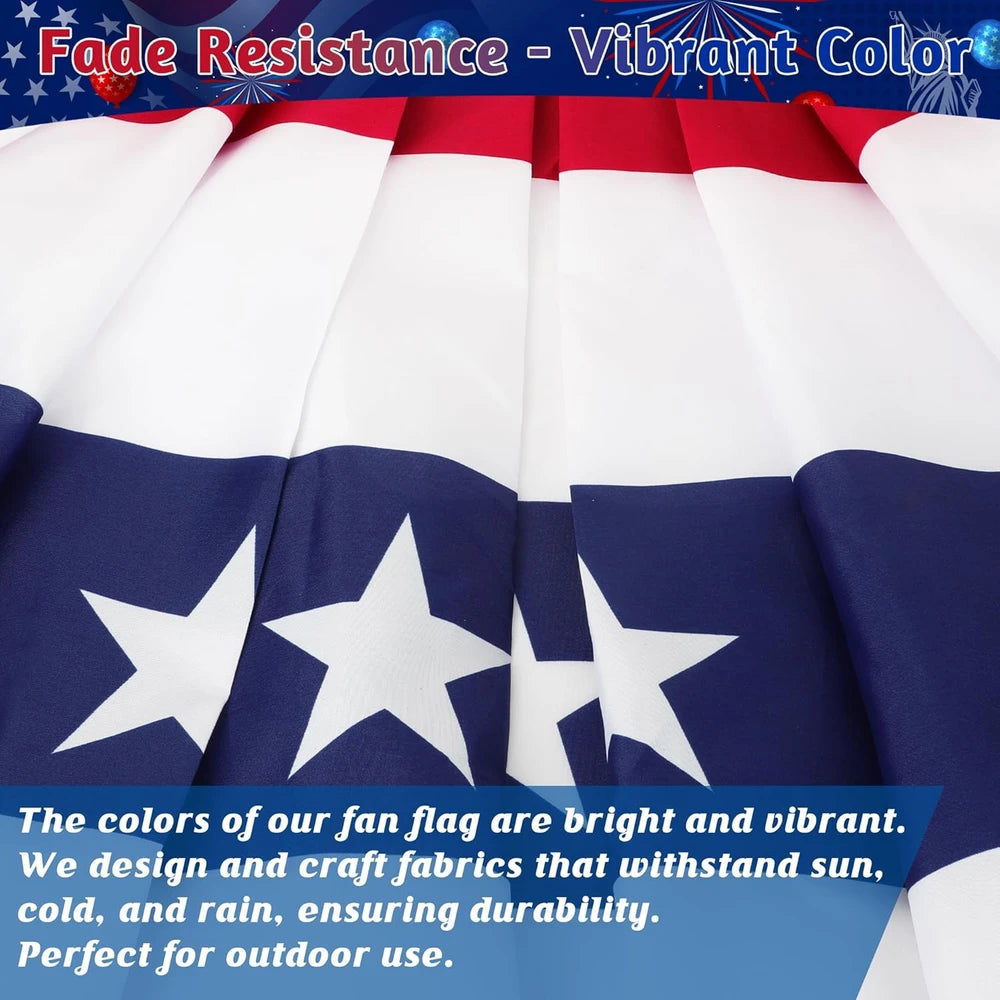 5PC Pleated Fan Flags
