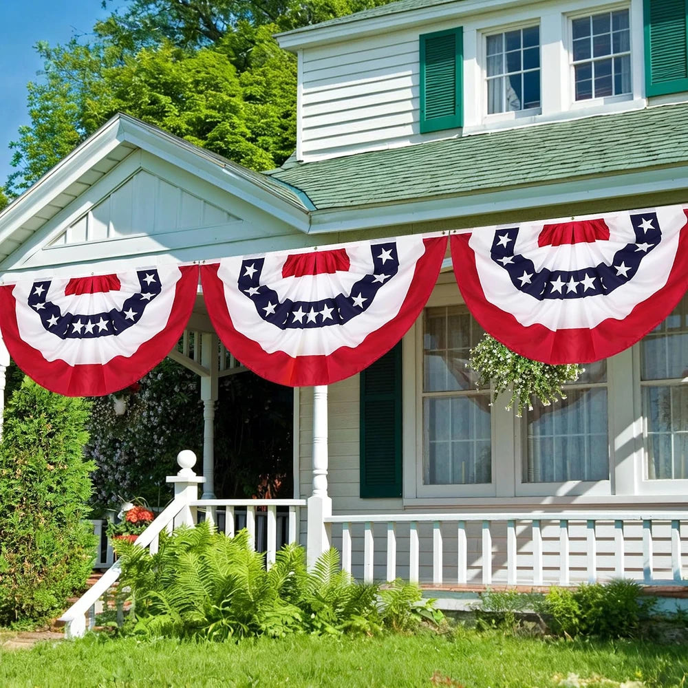5PC Pleated Fan Flags