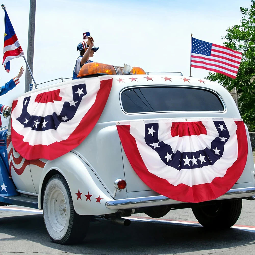 5PC Pleated Fan Flags