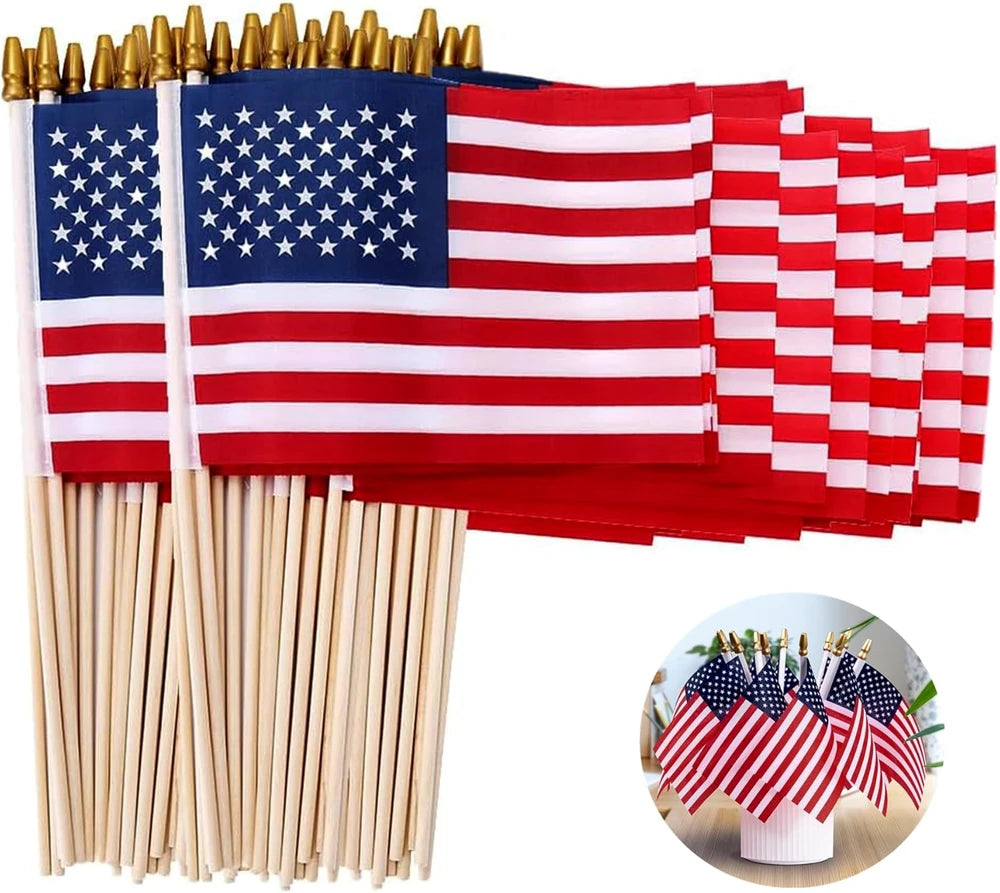 30pk 4x6 Inch Mini American Flags