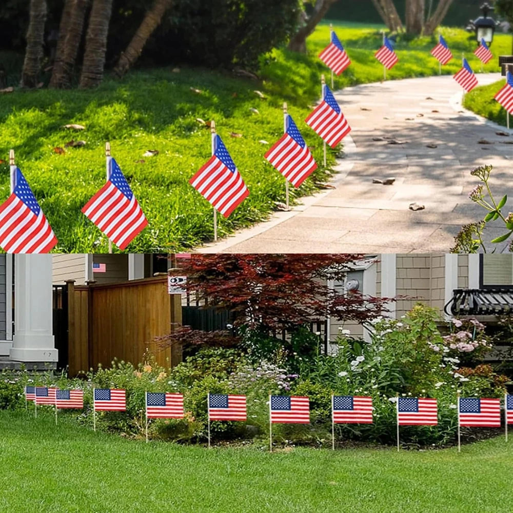 30pk 4x6 Inch Mini American Flags