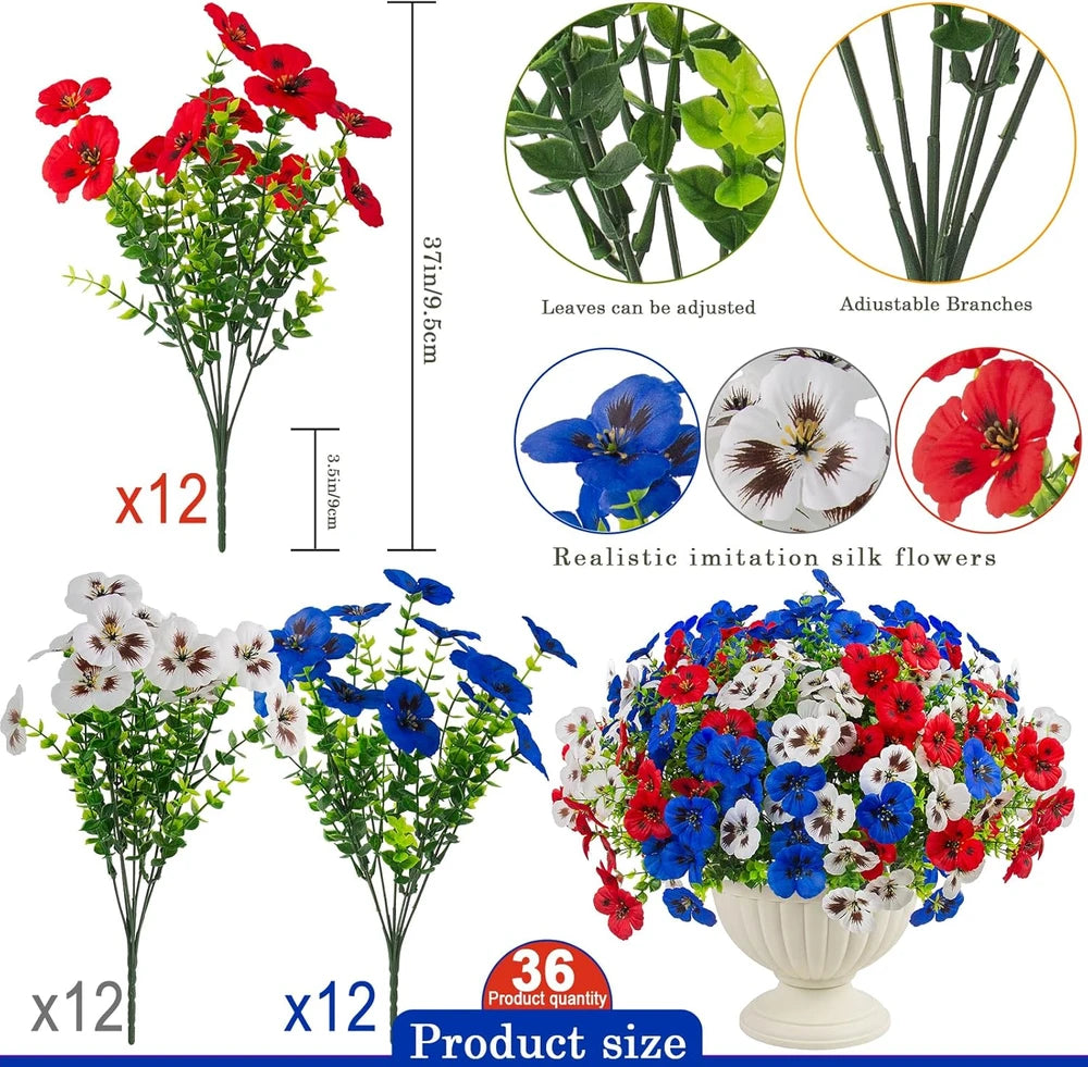 Artificial Pansy Flowers (18 Pcs)
