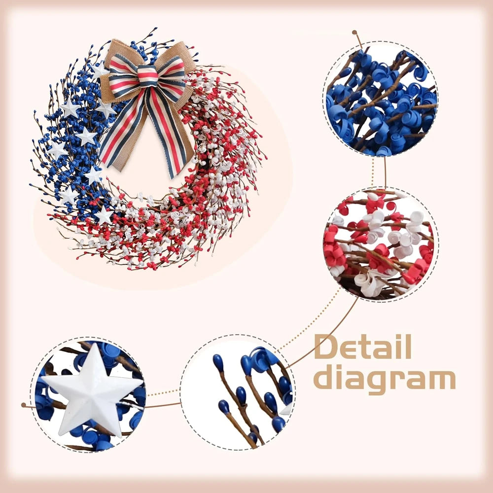 22-Inch Patriotic Wreath