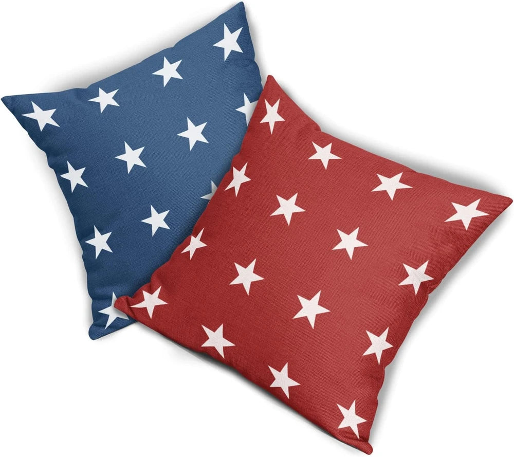 Rustic Stars Linen Pillow Covers (Set of 2)