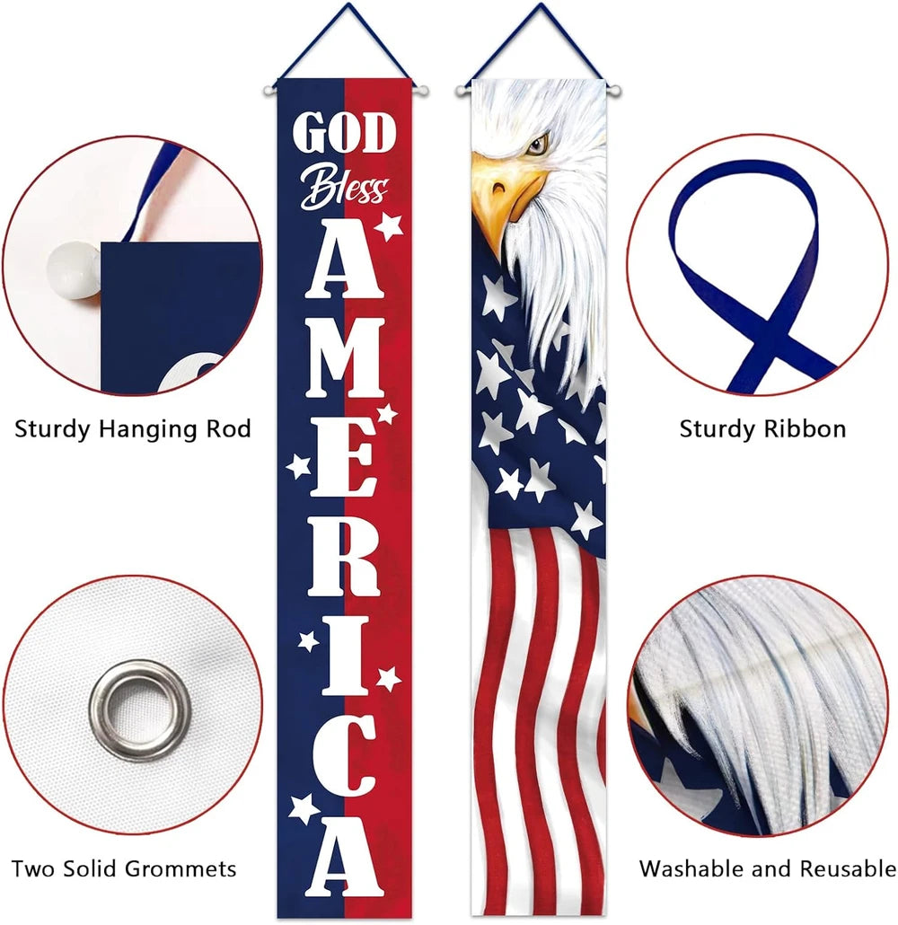 Patriotic Eagle Porch Banner