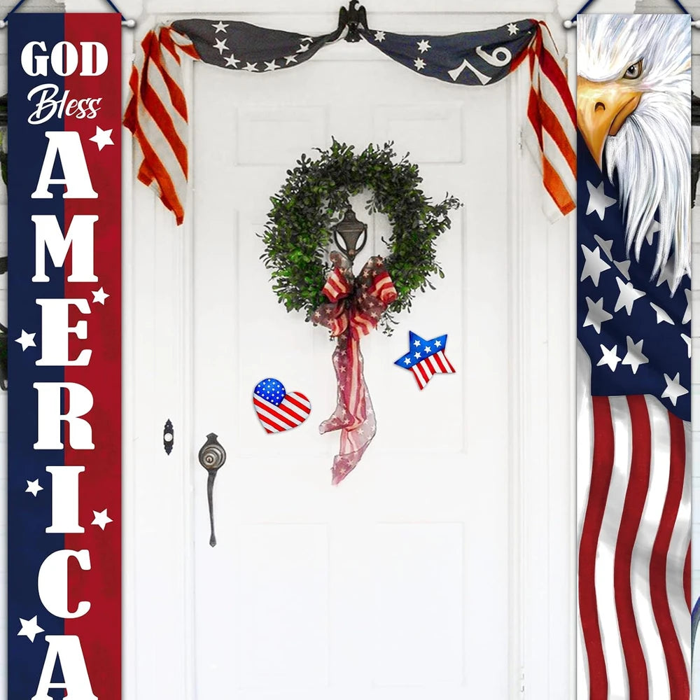 Patriotic Eagle Porch Banner