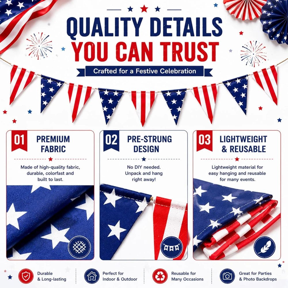 Stars and Stripes Bunting Garland