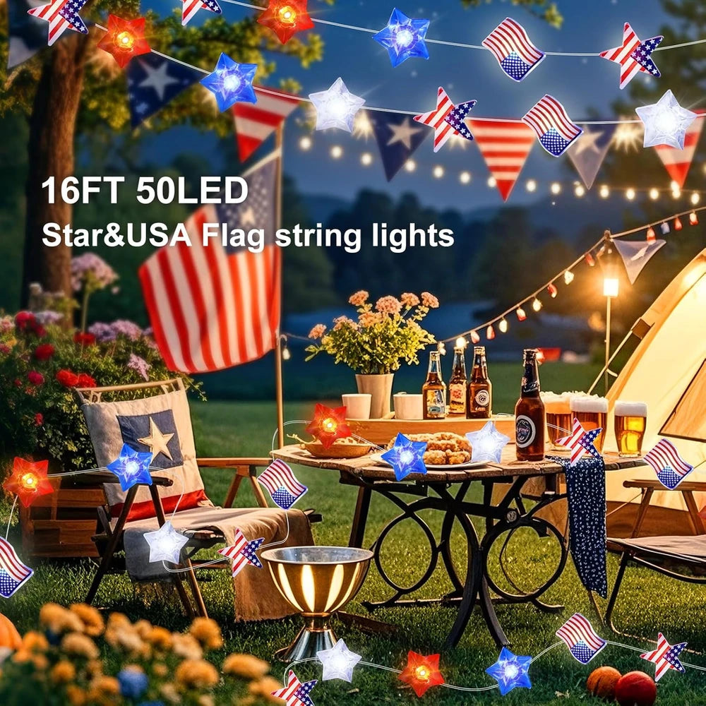2-Pack 4th of July Fairy Lights