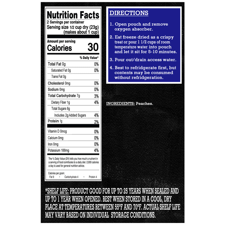Freeze Dried Fruit - Sliced Peaches