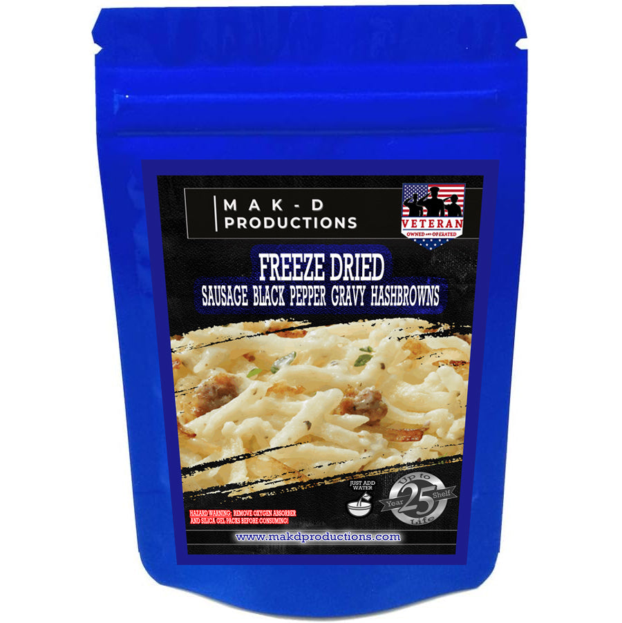Freeze Dried Meal Pouch - . Breakfast - Pork - Sausage Black Pepper Gravy Hashbrowns