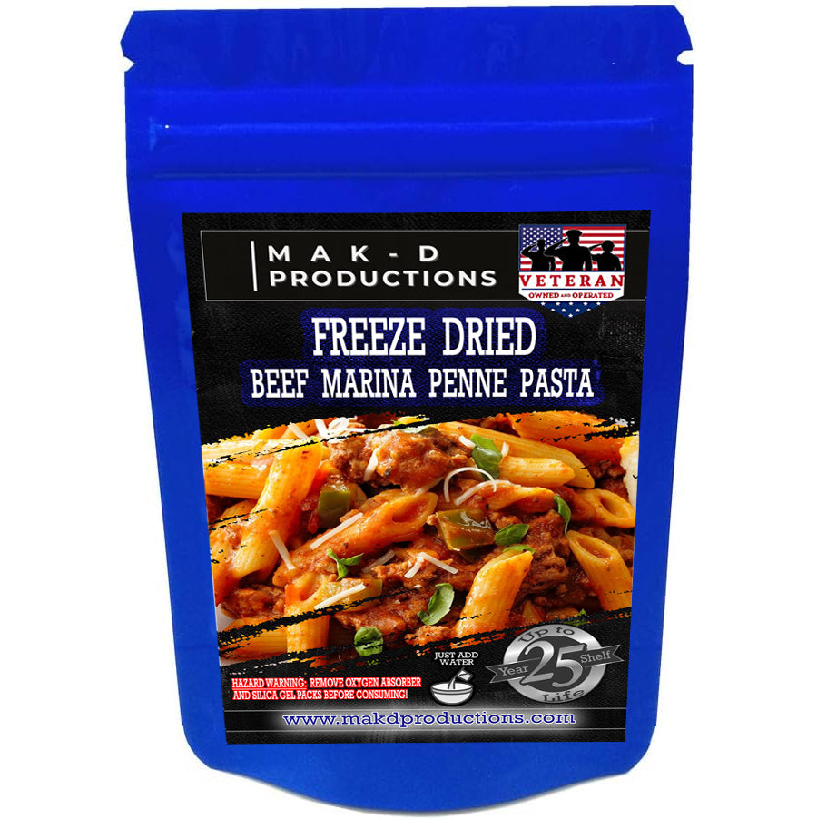 Freeze Dried Meal Pouch - Beef - Pasta - Beef Marina Penne Pasta