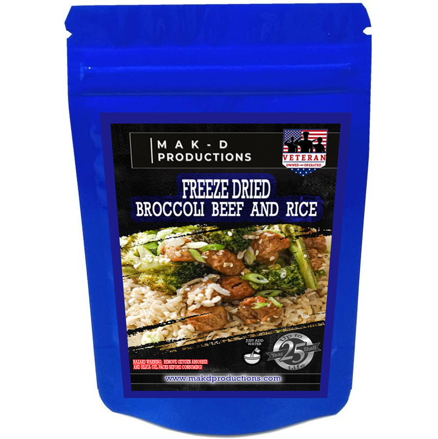 Freeze Dried Meal Pouch - Beef - Rice - Beef Steak Broccoli and Rice