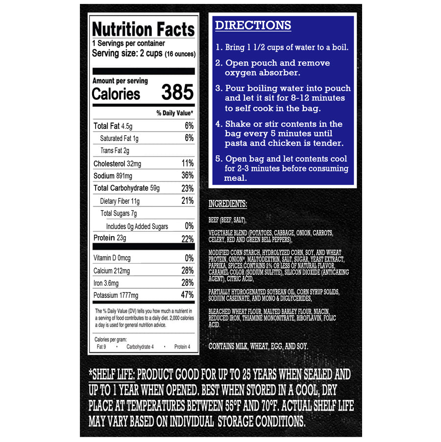 Freeze Dried Meal Pouch - Soup - Beef - Beef Stew