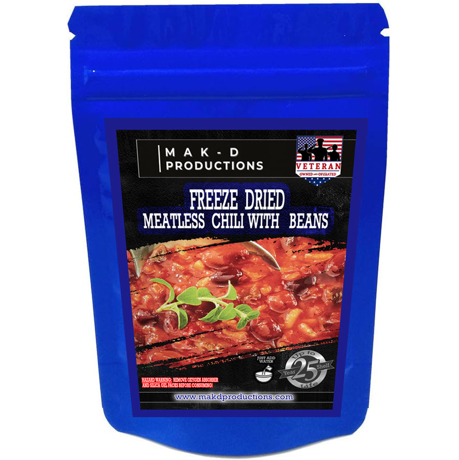 Freeze Dried Meal Pouch - Chili - Meatless Chili With Beans