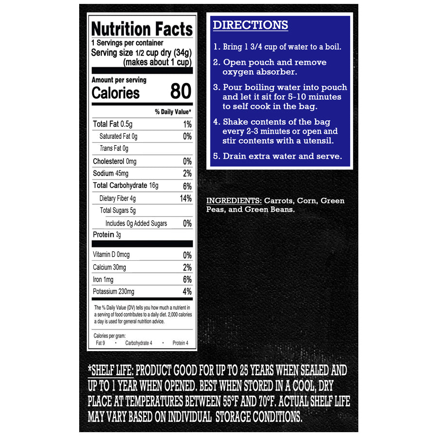 Freeze Dried Vegetables - Mixed Vegetables
