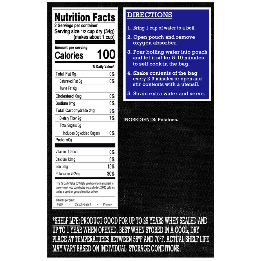 Freeze Dried Vegetables - Chopped Potatoes