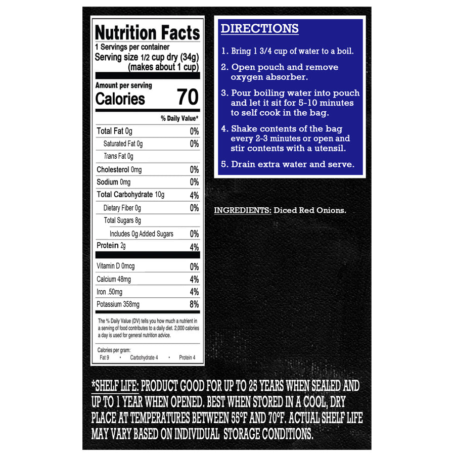 Freeze Dried Vegetables - Diced Red Onions