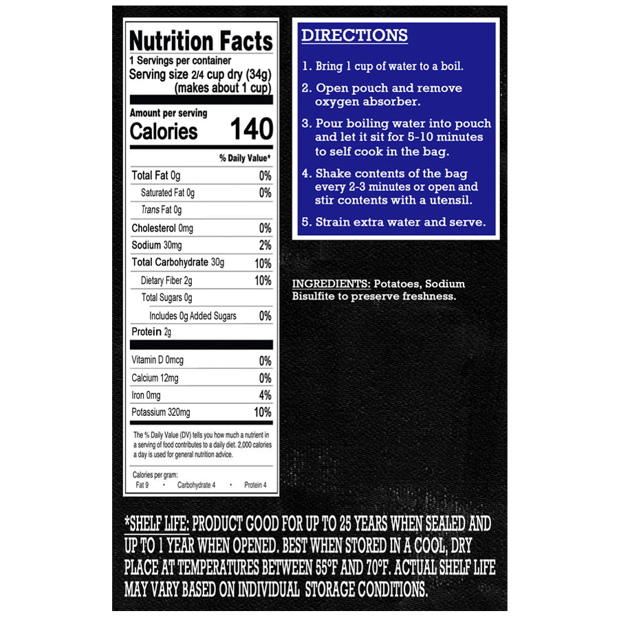 Freeze Dried Vegetables - Sliced Potatoes