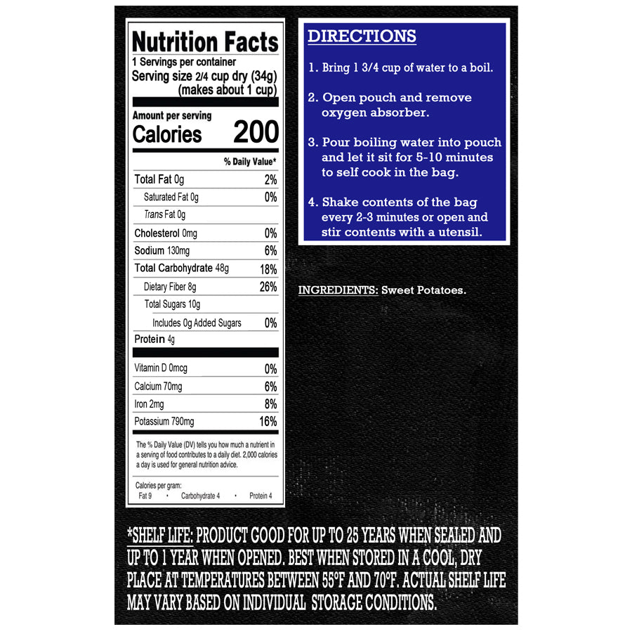 Freeze Dried Vegetables - Diced Sweet Potatoes