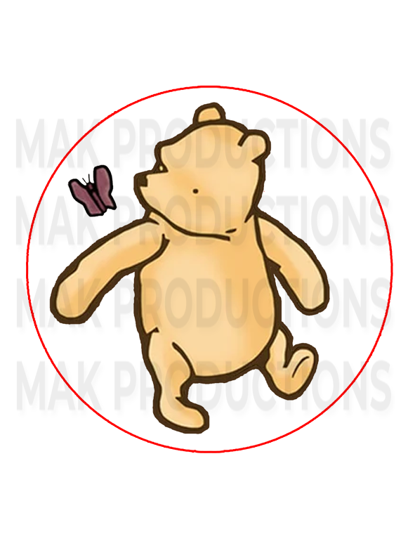 PRE-CUT Edible Printed Icing Sugar Fondant Classic Winnie the Pooh Graphics for Decorating Cakes, Cup Cakes, and Chocolate Dipped Treats