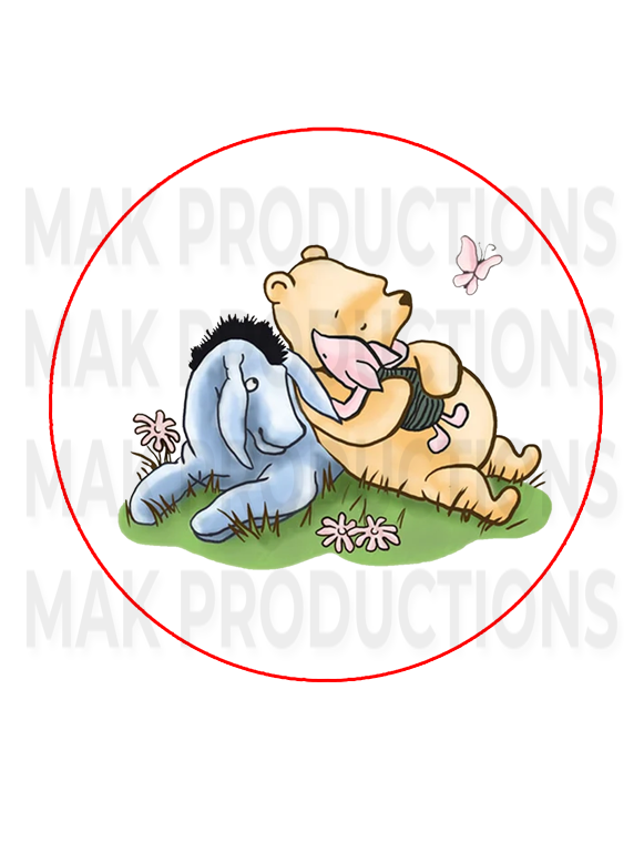 PRE-CUT Edible Printed Icing Sugar Fondant Classic Winnie the Pooh Graphics for Decorating Cakes, Cup Cakes, and Chocolate Dipped Treats