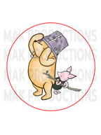 PRE-CUT Edible Printed Icing Sugar Fondant Classic Winnie the Pooh Graphics for Decorating Cakes, Cup Cakes, and Chocolate Dipped Treats