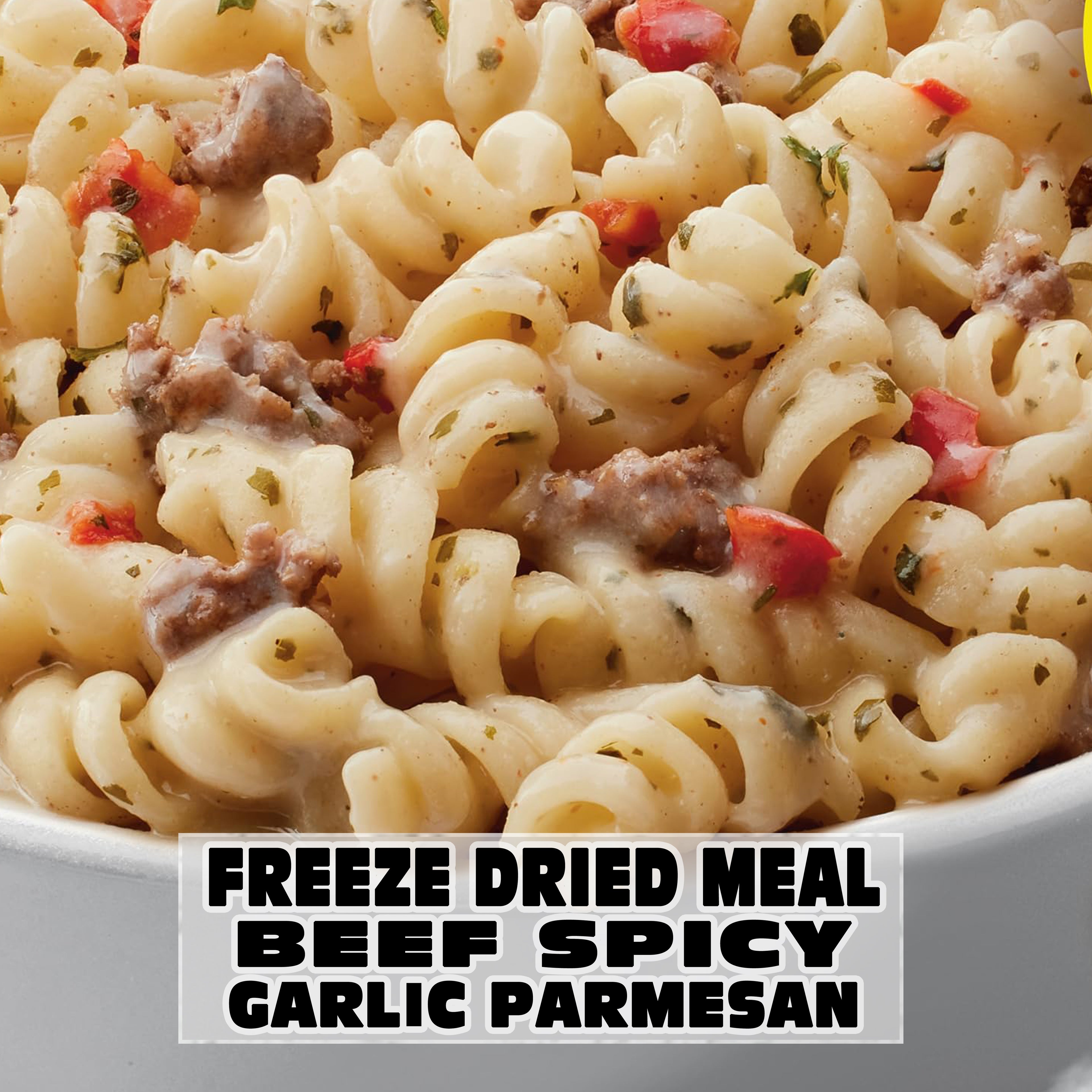 Freeze Dried Meal Pouch - Beef - Pasta - Beef Spicy Garlic Parmesan Pasta