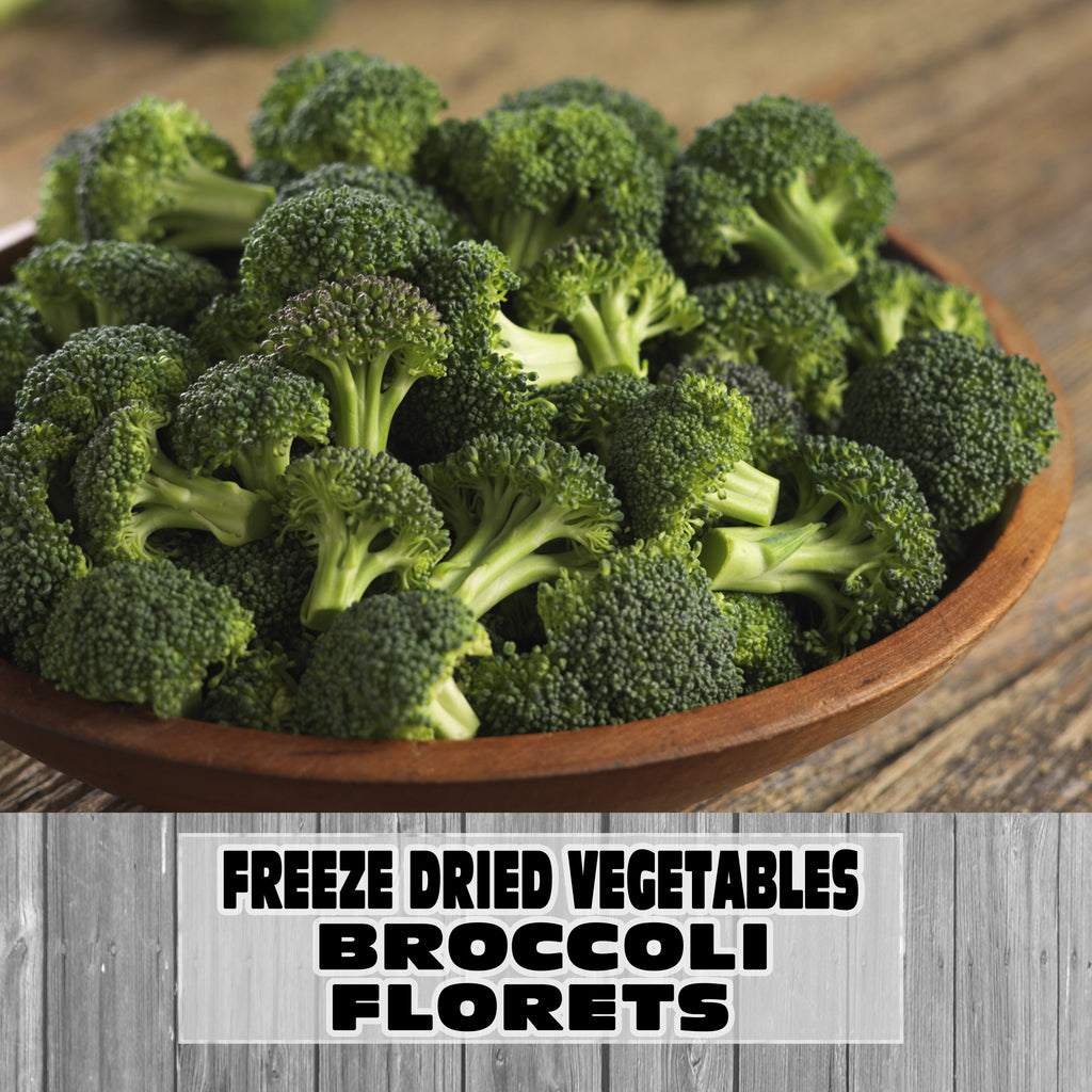 Freeze Dried Vegetables - Chopped Broccoli Florets and Stems