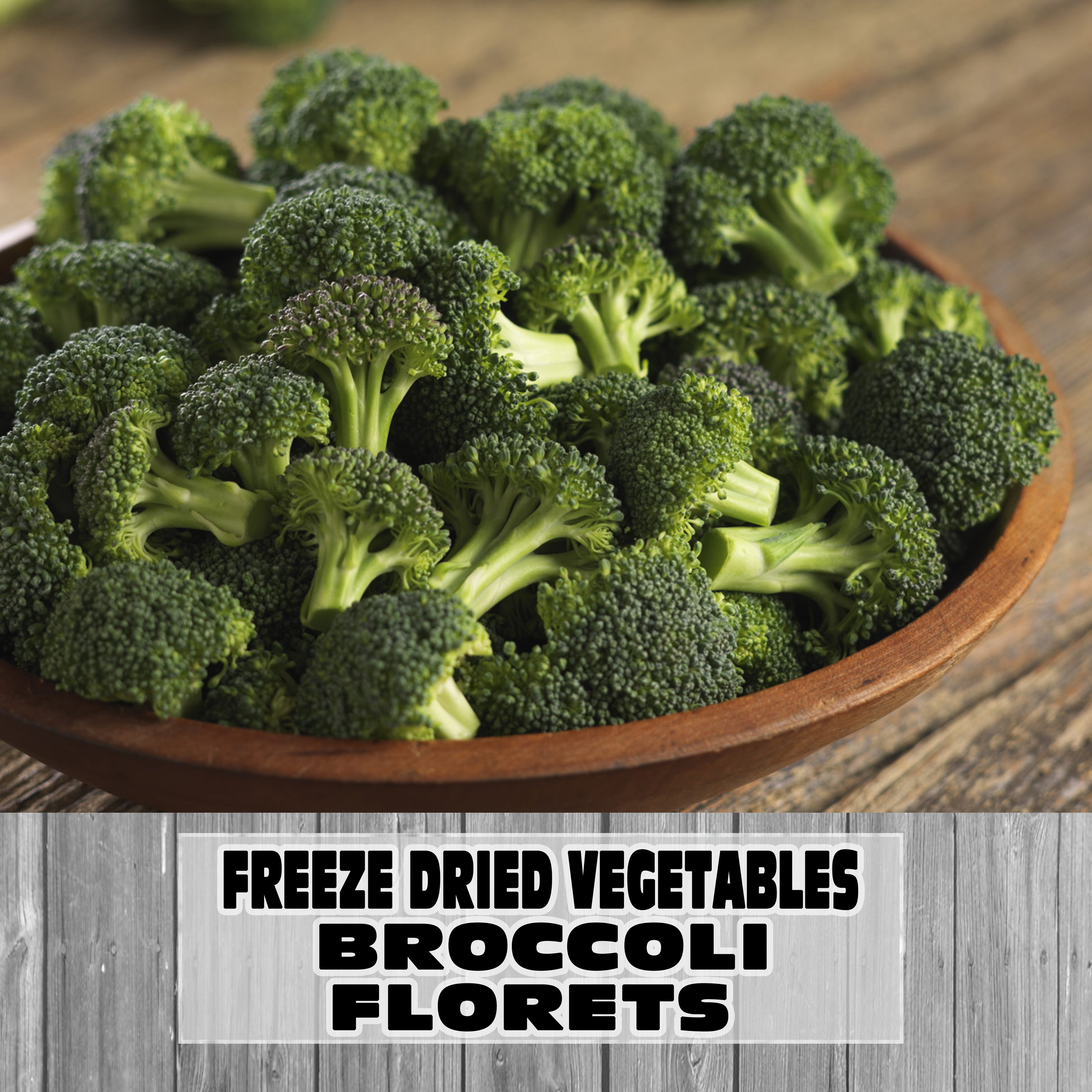 Freeze Dried Vegetables - Chopped Broccoli Florets and Stems