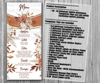 39-45 Wedding Stationary Set - Brown Bohemian Rust Floral