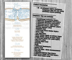 39-45 Wedding Stationary Set - Blue, White, and Gold Floral Flower Stripe Pattern
