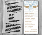 39-45 Wedding Stationary Set - Blue, White, and Gold Floral Flower Stripe Pattern