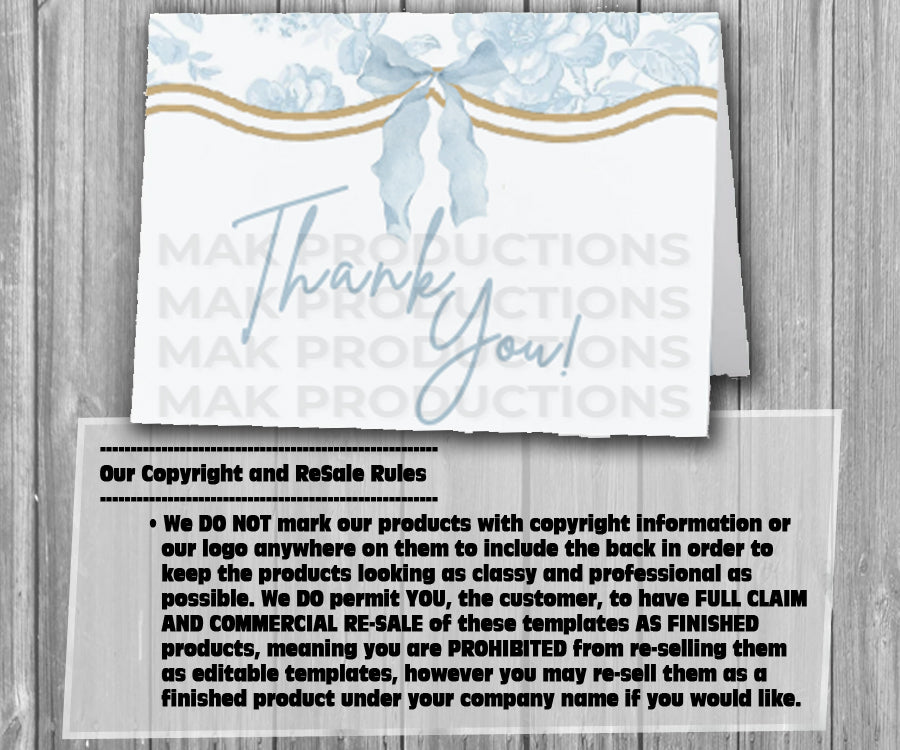 39-45 Wedding Stationary Set - Blue, White, and Gold Floral Flower Stripe Pattern