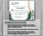 39-45 Wedding Stationary Set - Green and White Winter Trees