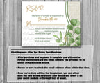 39-45 Wedding Stationary Set - Green and Gray Botanical Floral Plant Leaves