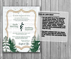 39-45 Wedding Stationary Set - Green and White Winter Trees