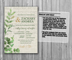 39-45 Wedding Stationary Set - Green and Gray Botanical Floral Plant Leaves