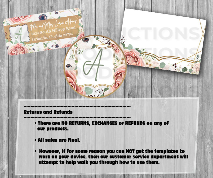 39-45 Wedding Stationary Set - Geometric Rose on White