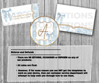 39-45 Wedding Stationary Set - Blue, White, and Gold Floral Flower Stripe Pattern