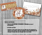 39-45 Wedding Stationary Set - Brown Bohemian Rust Floral