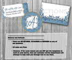 39-45 Wedding Stationary Set - Blue Floral Garland Leaves