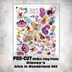 MAK D Productions Pre-Cut Edible Printed Alice in Wonderland 002 Icing Sugar Sheet Fondant Cake / Cup Cake Decoration Graphics