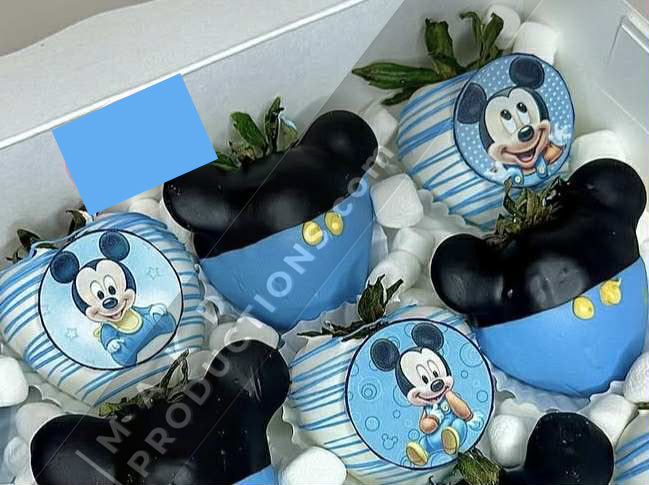 MAK D Productions Pre-Cut Edible Printed Baby Boy Mickey Mouse Icing Sugar Sheet Fondant Cake / Cup Cake Decoration Graphics