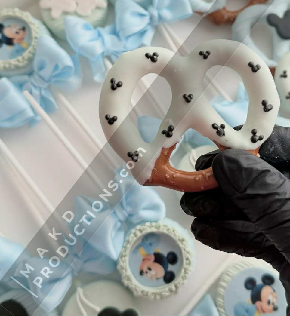 MAK D Productions Pre-Cut Edible Printed Baby Boy Mickey Mouse Icing Sugar Sheet Fondant Cake / Cup Cake Decoration Graphics