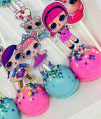 MAK D Productions Pre-Cut Edible Printed Cute Glitter Dolls 002 Icing Sugar Sheet Fondant Cake / Cup Cake Decoration Graphics