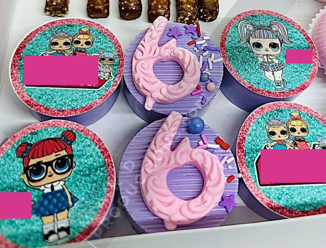 MAK D Productions Pre-Cut Edible Printed Cute Glitter Dolls 001 Icing Sugar Sheet Fondant Cake / Cup Cake Decoration Graphics