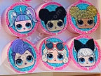MAK D Productions Pre-Cut Edible Printed Cute Glitter Dolls 002 Icing Sugar Sheet Fondant Cake / Cup Cake Decoration Graphics