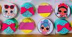 MAK D Productions Pre-Cut Edible Printed Cute Glitter Dolls 002 Icing Sugar Sheet Fondant Cake / Cup Cake Decoration Graphics